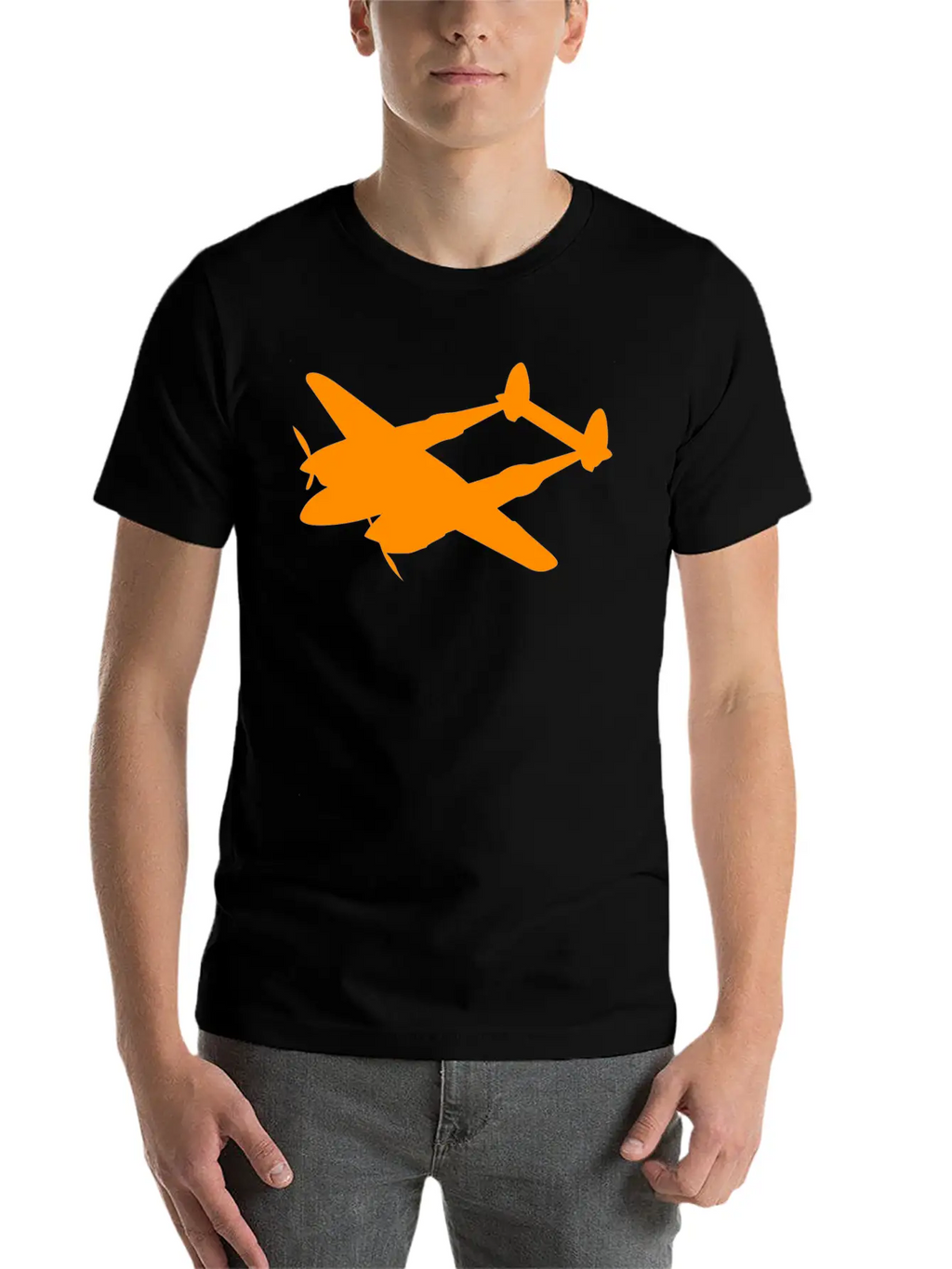 Lockheed P 38 Lightning Silhouettes Unisex Short Sleeve Soft Cotton T-Shirt – Casual Everyday Wear