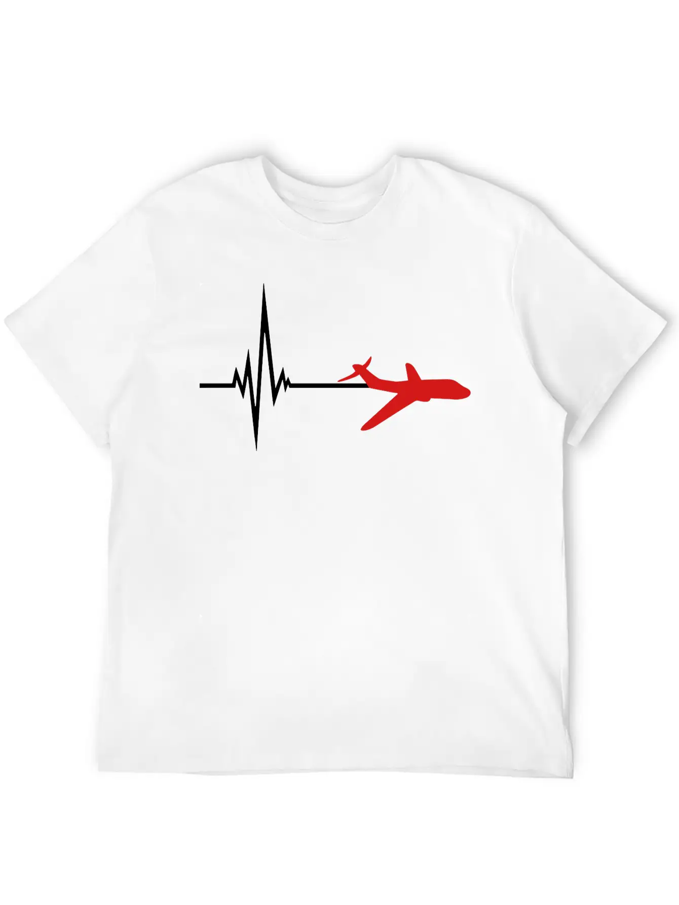 Logo Pulse Frequency Heartbeat Line Airplane Airpl Casual Graphic T-Shirt – Simple And Comfortable Daily Wear