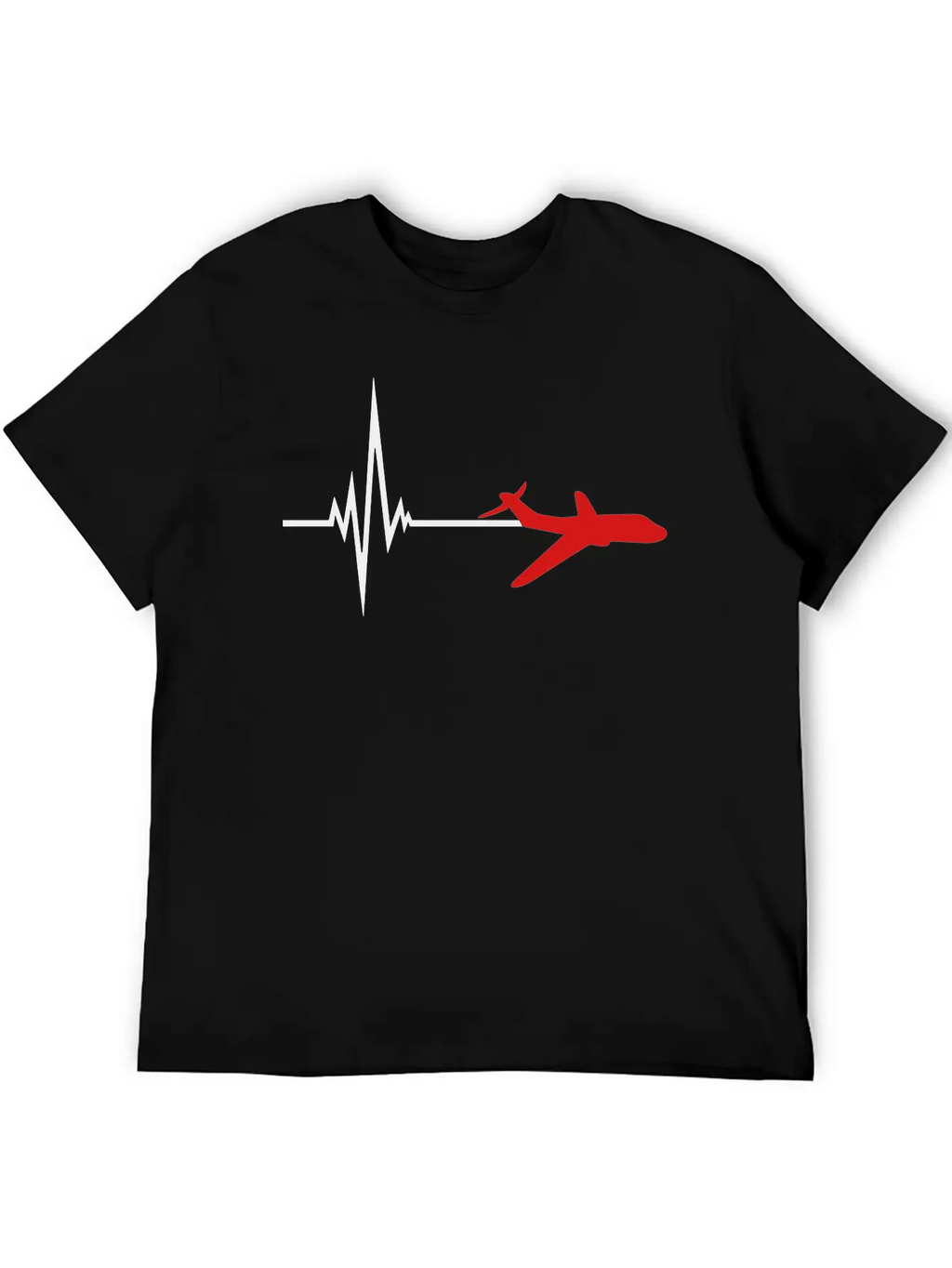 Logo Pulse Frequency Heartbeat Line Airplane Airpl Casual Graphic T-Shirt – Simple And Comfortable Daily Wear