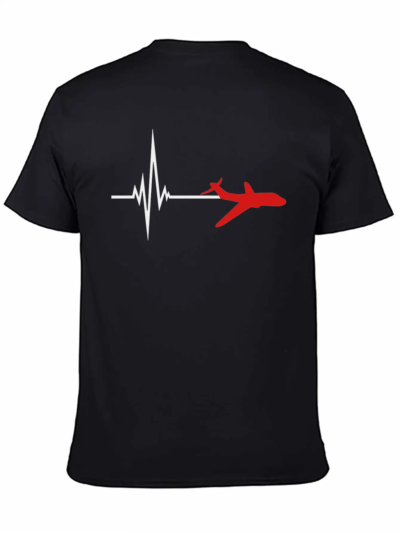 Logo Pulse Frequency Heartbeat Line Airplane Airpl Casual Graphic T-Shirt – Simple And Comfortable Daily Wear