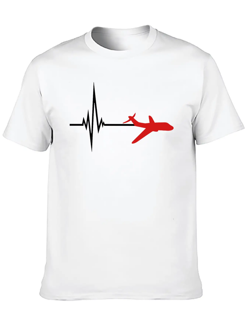 Logo Pulse Frequency Heartbeat Line Airplane Airpl Casual Graphic T-Shirt – Simple And Comfortable Daily Wear