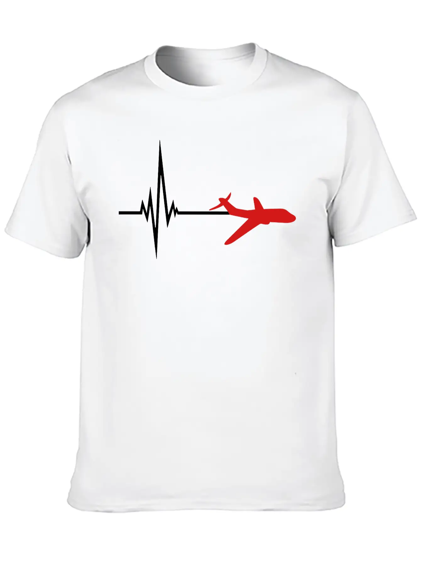 Logo Pulse Frequency Heartbeat Line Airplane Airpl Casual Graphic T-Shirt – Simple And Comfortable Daily Wear