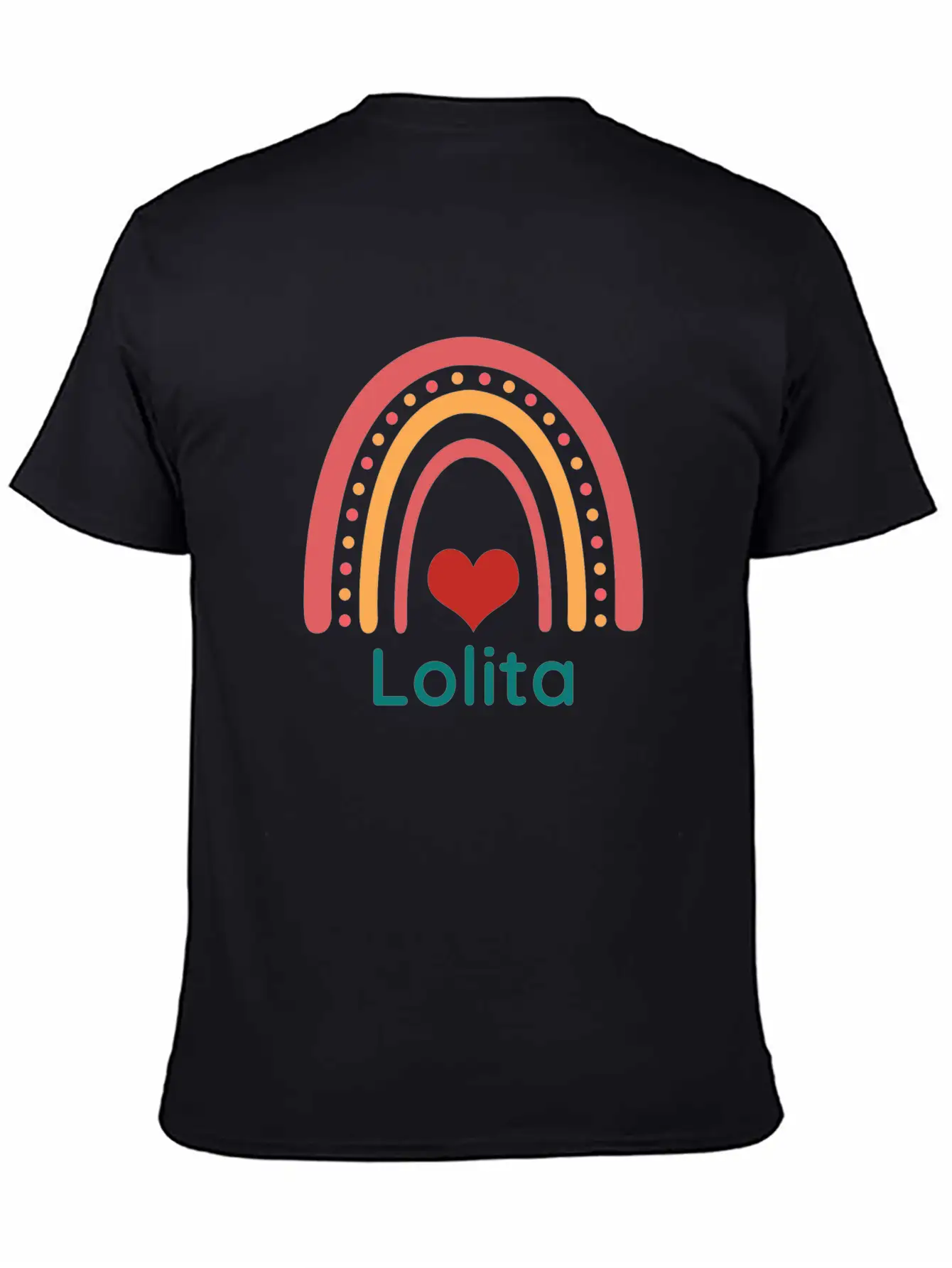 Lolita Vintage Boho Rainbow Unisex Short Sleeve Soft Cotton T-Shirt – Casual Everyday Wear