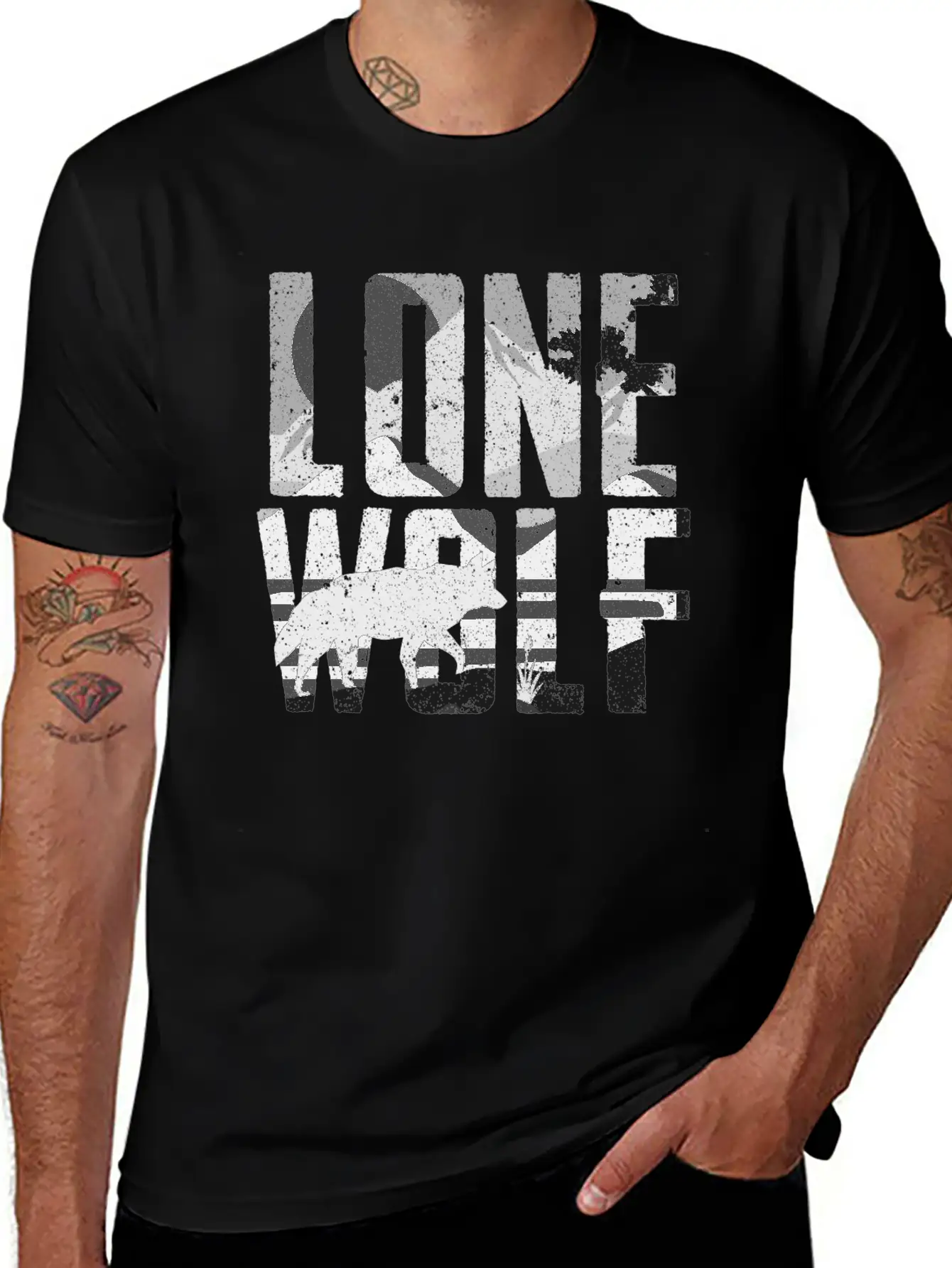 Lone Wolf Gift Unisex Short Sleeve Soft Cotton T-Shirt – Casual Everyday Wear