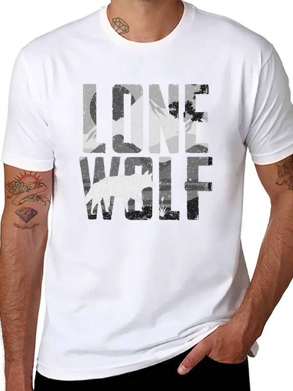 Lone Wolf Gift Unisex Short Sleeve Soft Cotton T-Shirt – Casual Everyday Wear