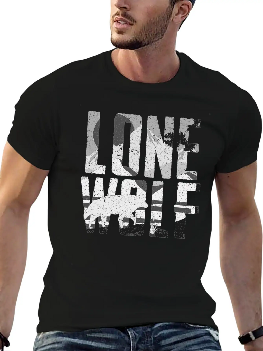 Lone Wolf Gift Unisex Short Sleeve Soft Cotton T-Shirt – Casual Everyday Wear