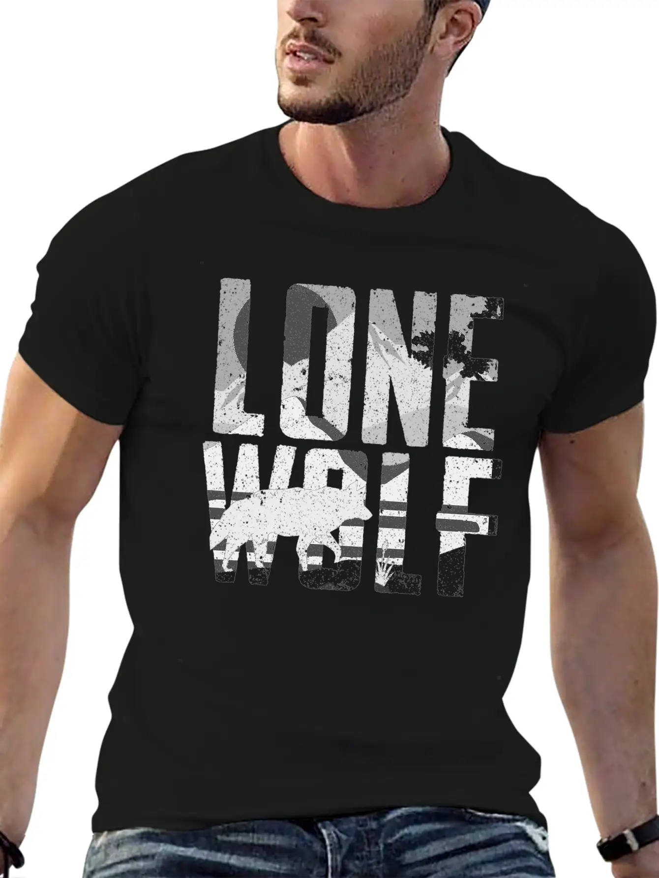 Lone Wolf Gift Unisex Short Sleeve Soft Cotton T-Shirt – Casual Everyday Wear
