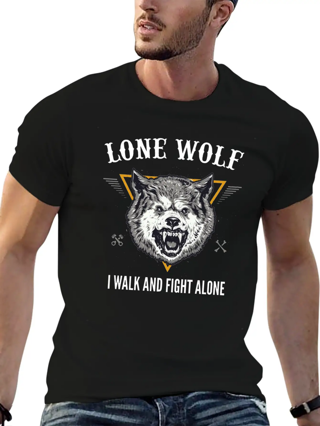 Lone Wolf I Walk And Fight Alone Loner Motivation Unisex Casual T-Shirt – Clean Design For Daily Comfort