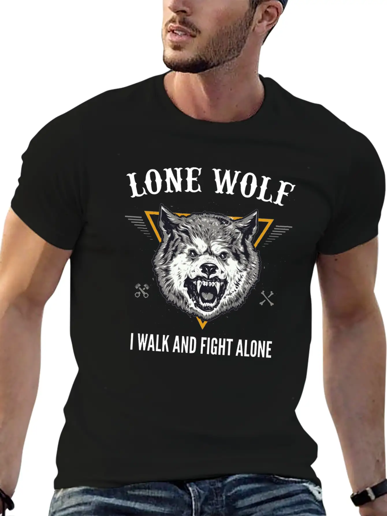 Lone Wolf I Walk And Fight Alone Loner Motivation Unisex Casual T-Shirt – Clean Design For Daily Comfort
