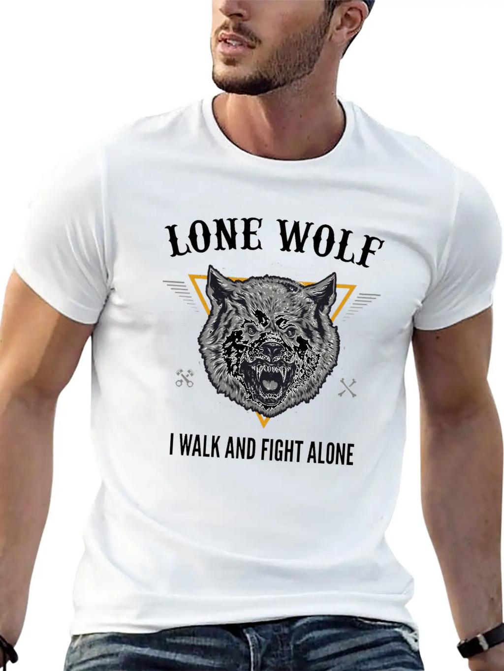 Lone Wolf I Walk And Fight Alone Loner Motivation Unisex Casual T-Shirt – Clean Design For Daily Comfort