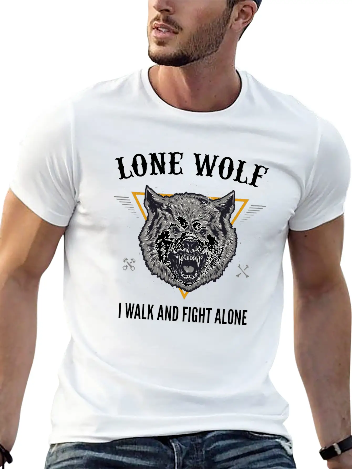 Lone Wolf I Walk And Fight Alone Loner Motivation Unisex Casual T-Shirt – Clean Design For Daily Comfort