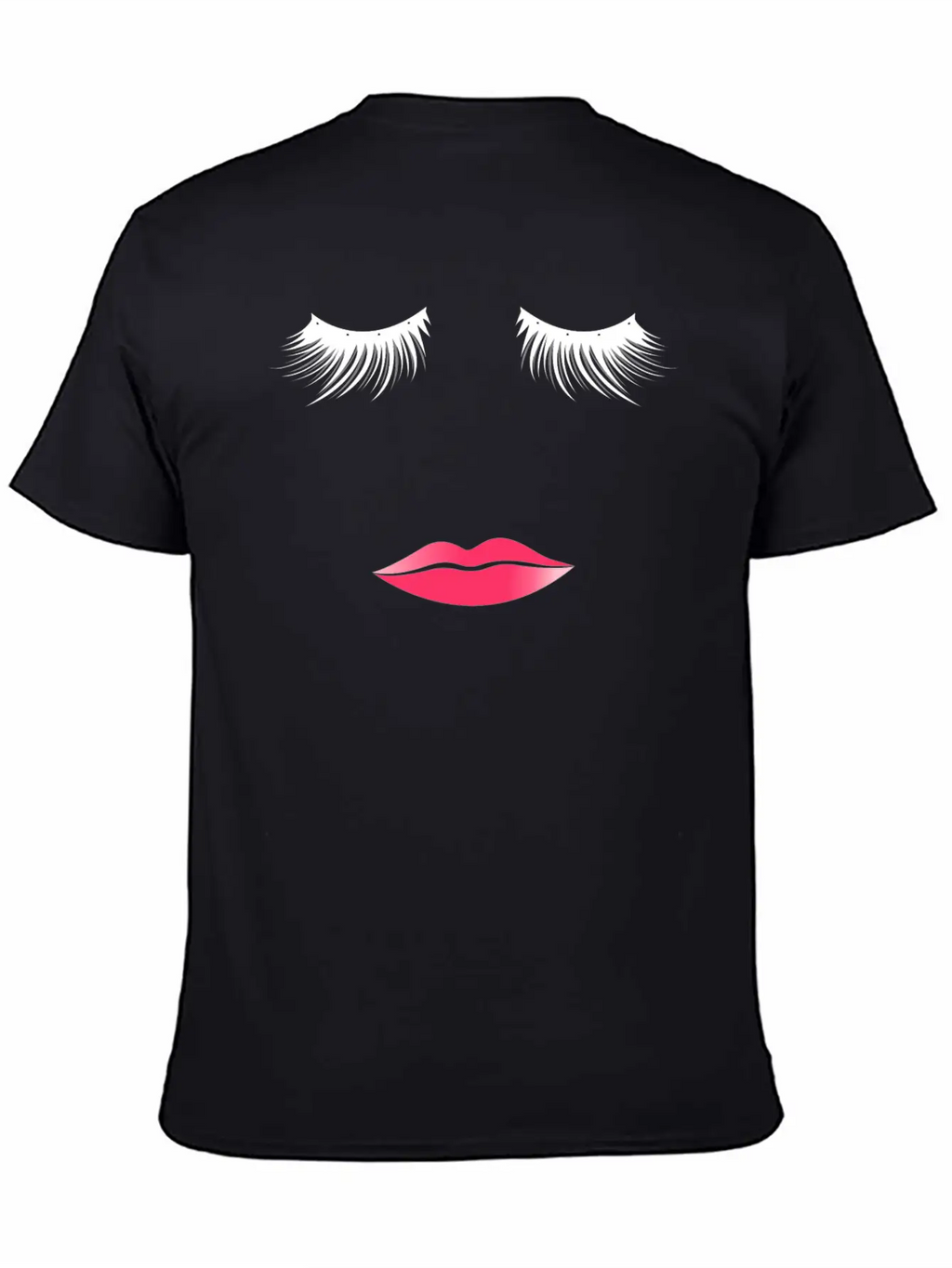 Long Eyelashes Pink Lips - Make Up Artist Unisex Short Sleeve Soft Cotton T-Shirt – Casual Everyday Wear