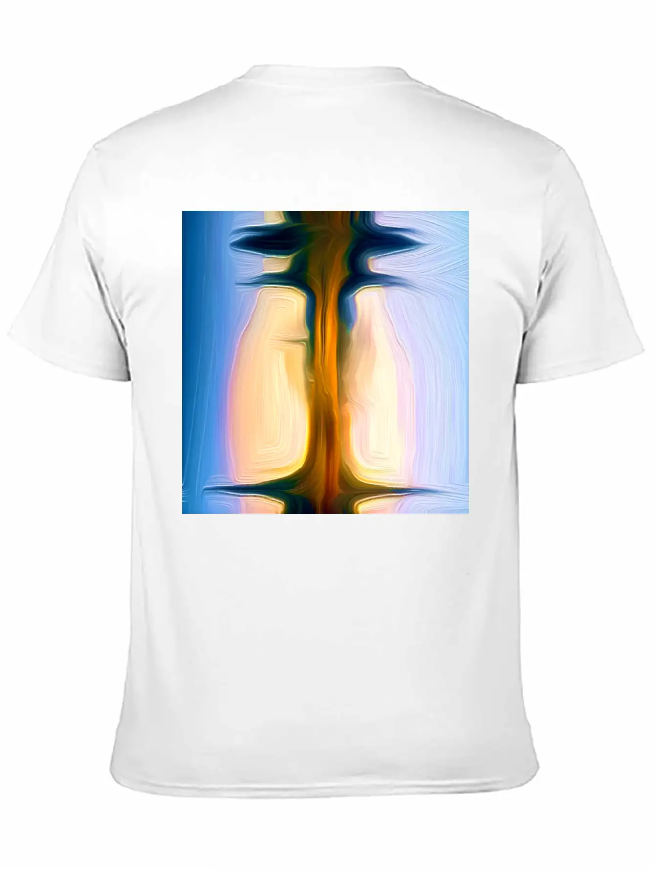 Long Light Digital Art Abstract Painting Unisex Short Sleeve Soft Cotton T-Shirt – Casual Everyday Wear
