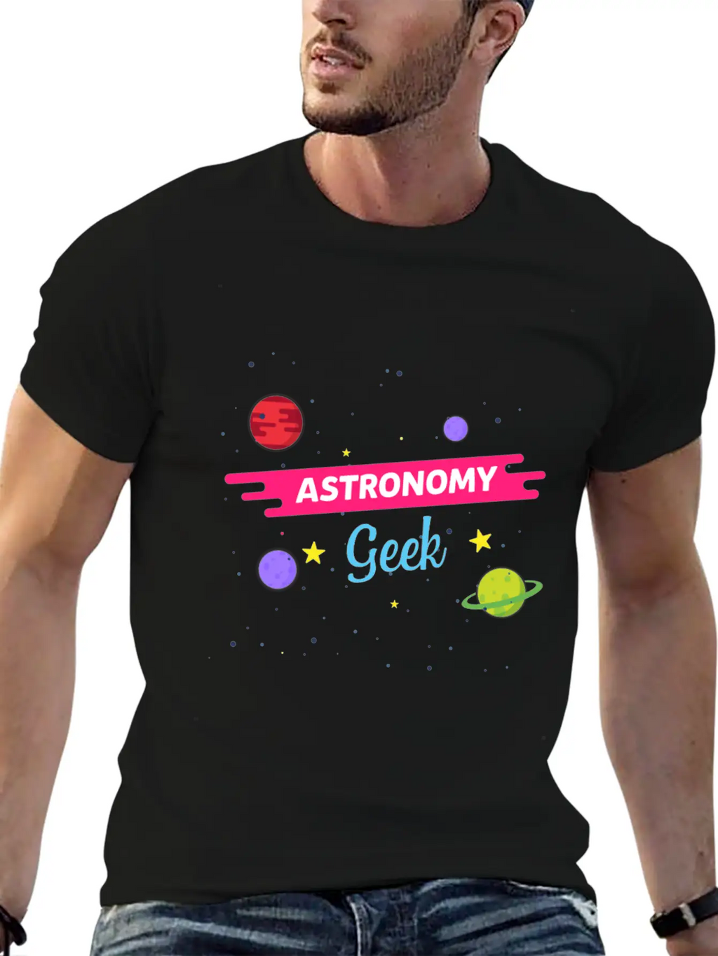 LongshanksTees Astronomy Geek Stylish Everyday T-Shirt – Unisex Basic Cotton Tee