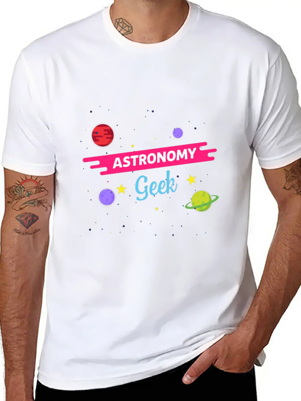 LongshanksTees Astronomy Geek Stylish Everyday T-Shirt – Unisex Basic Cotton Tee