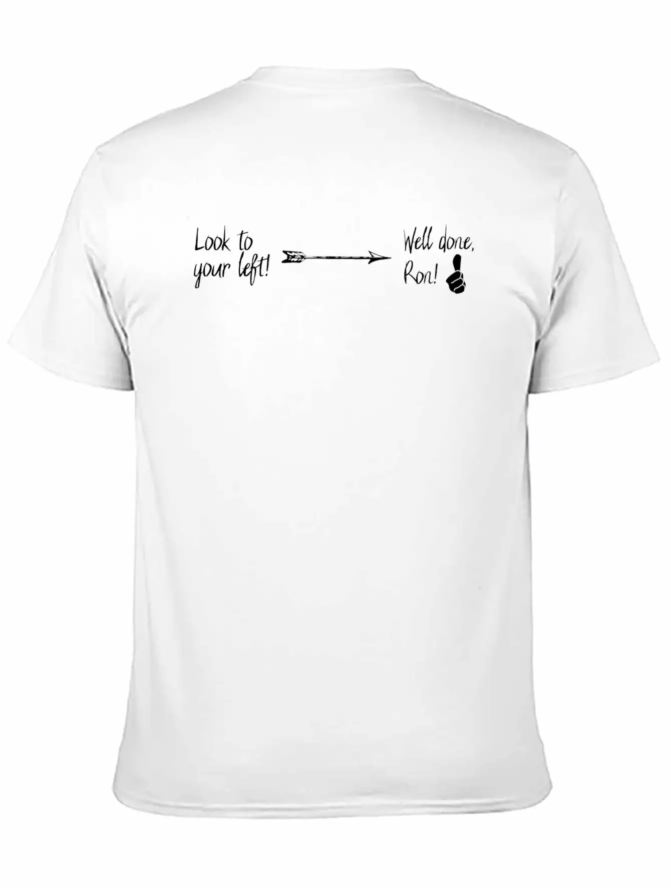 Look Left, Good Job! | Funny & Cheeky Joke Shirt Stylish Everyday T-Shirt – Unisex Basic Cotton Tee