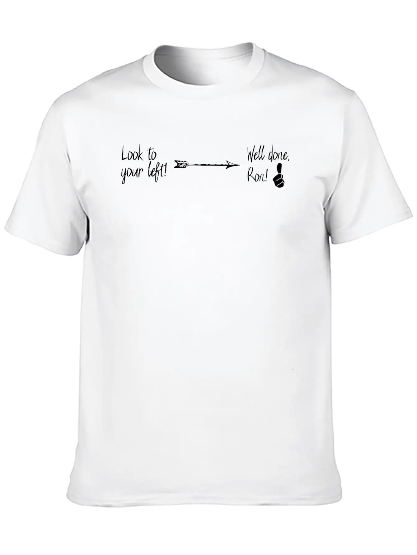Look Left, Good Job! | Funny & Cheeky Joke Shirt Stylish Everyday T-Shirt – Unisex Basic Cotton Tee