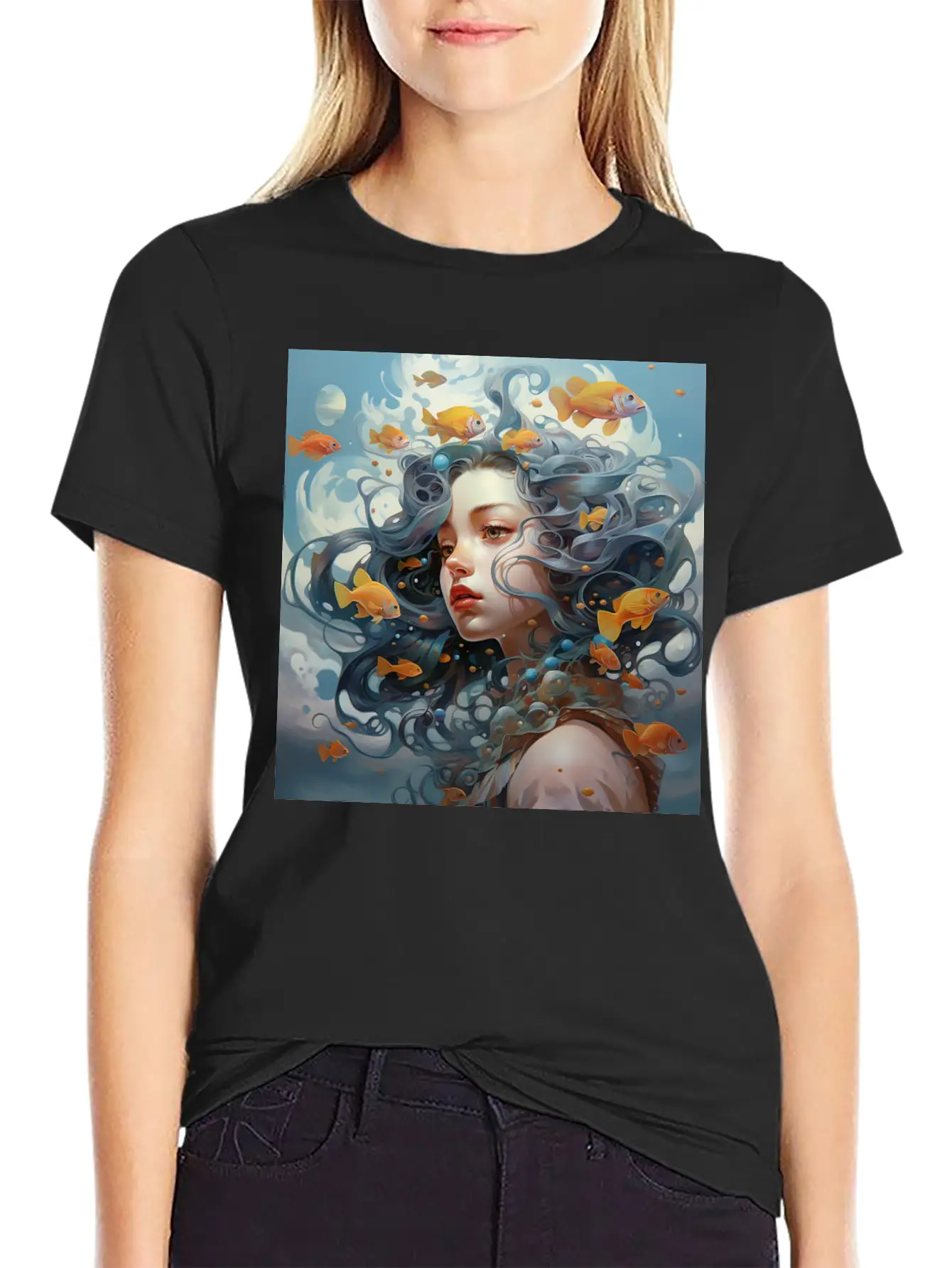 Lost In Water [Surreal Aesthetic] Unisex Casual T-Shirt – Clean Design For Daily Comfort
