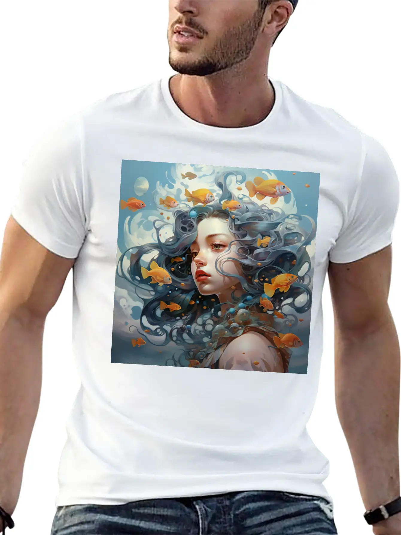 Lost In Water [Surreal Aesthetic] Unisex Casual T-Shirt – Clean Design For Daily Comfort