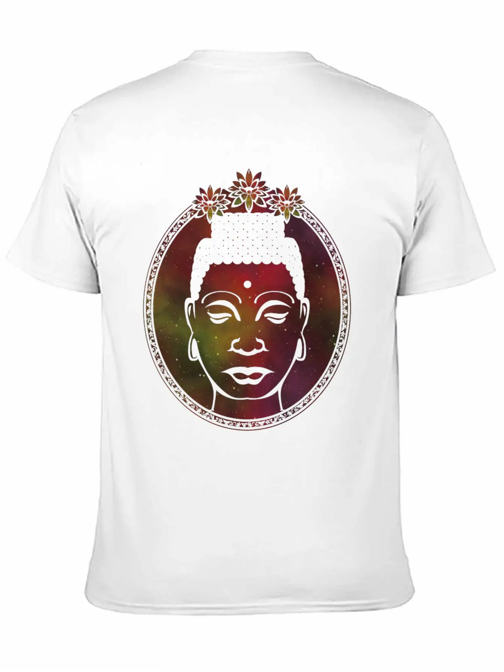 Lotus Buddha Portrait Unisex Short Sleeve Soft Cotton T-Shirt – Casual Everyday Wear