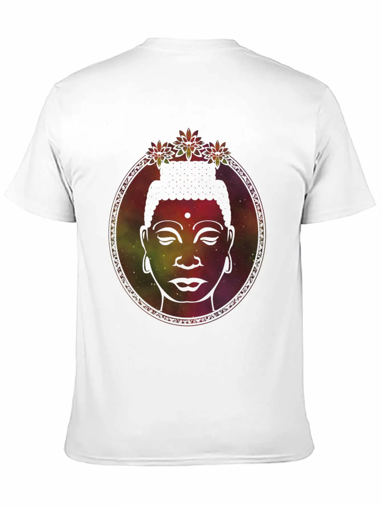 Lotus Buddha Portrait Unisex Short Sleeve Soft Cotton T-Shirt – Casual Everyday Wear