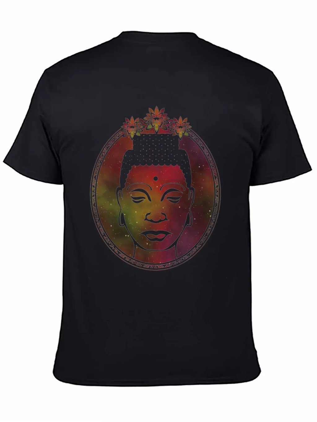 Lotus Buddha Portrait Unisex Short Sleeve Soft Cotton T-Shirt – Casual Everyday Wear