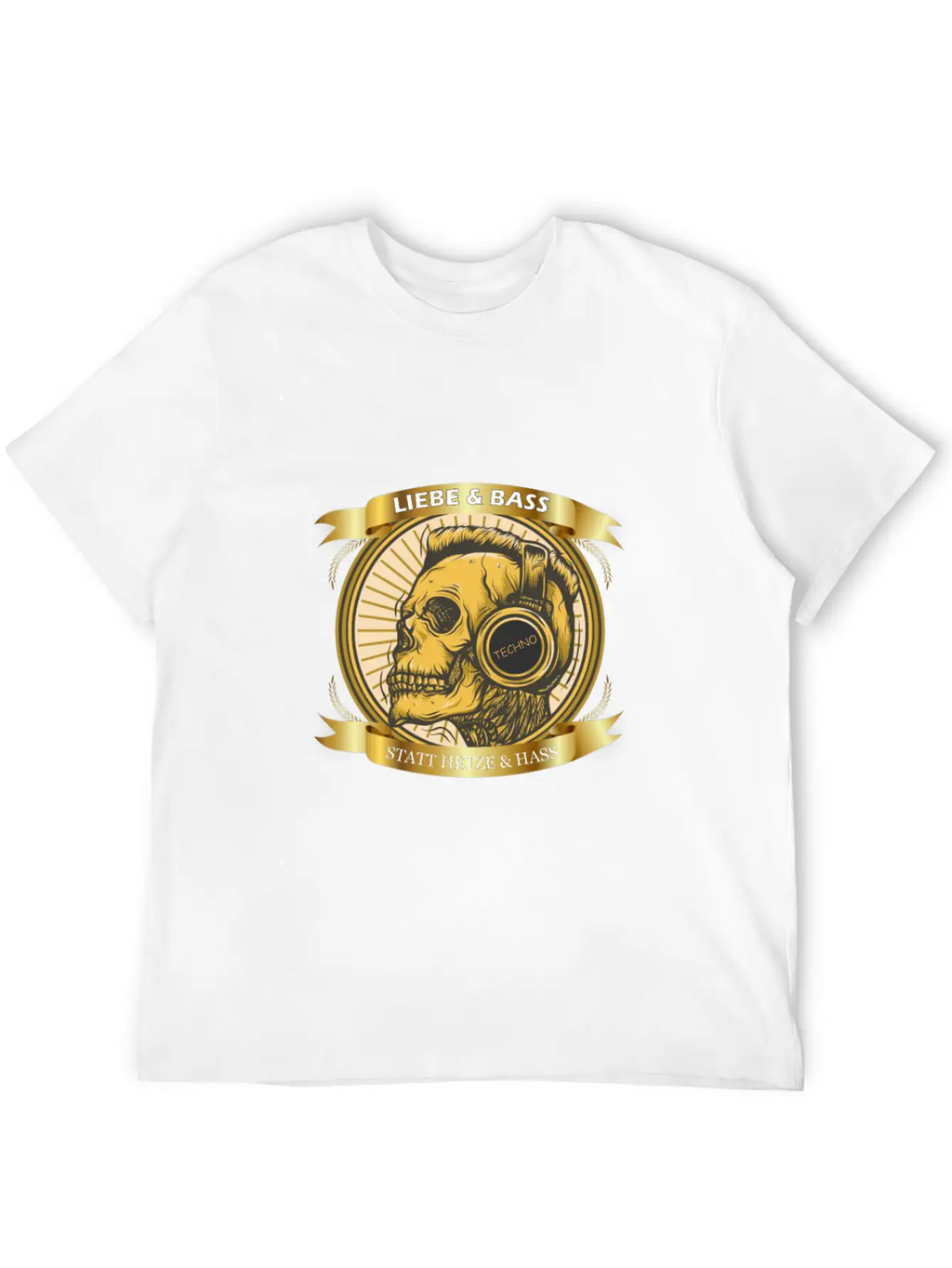 Love And Bass Instead Of Hate - Techno Casual Graphic T-Shirt – Simple And Comfortable Daily Wear
