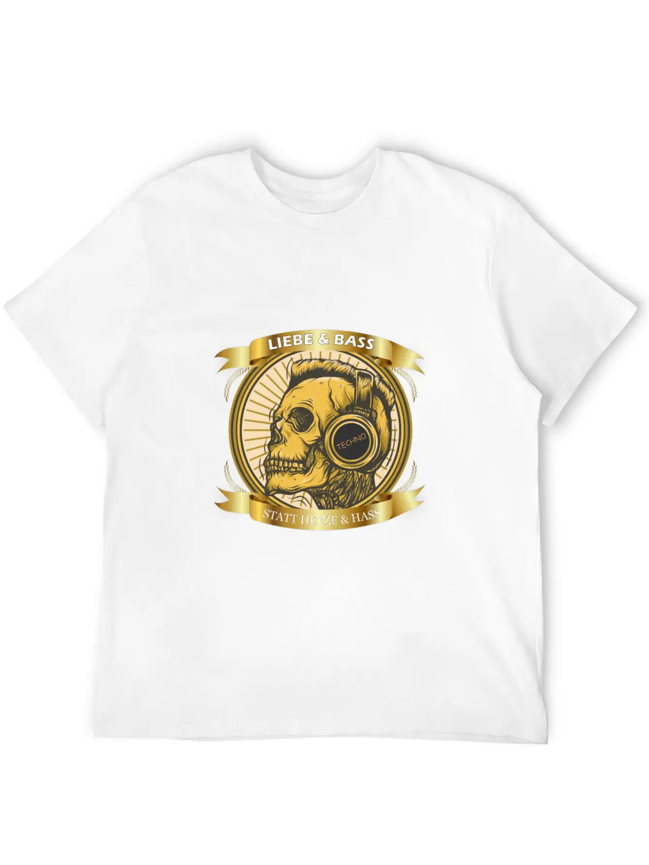 Love And Bass Instead Of Hate - Techno Casual Graphic T-Shirt – Simple And Comfortable Daily Wear