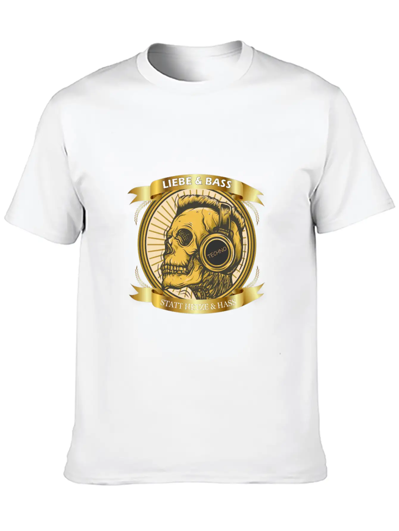 Love And Bass Instead Of Hate - Techno Casual Graphic T-Shirt – Simple And Comfortable Daily Wear