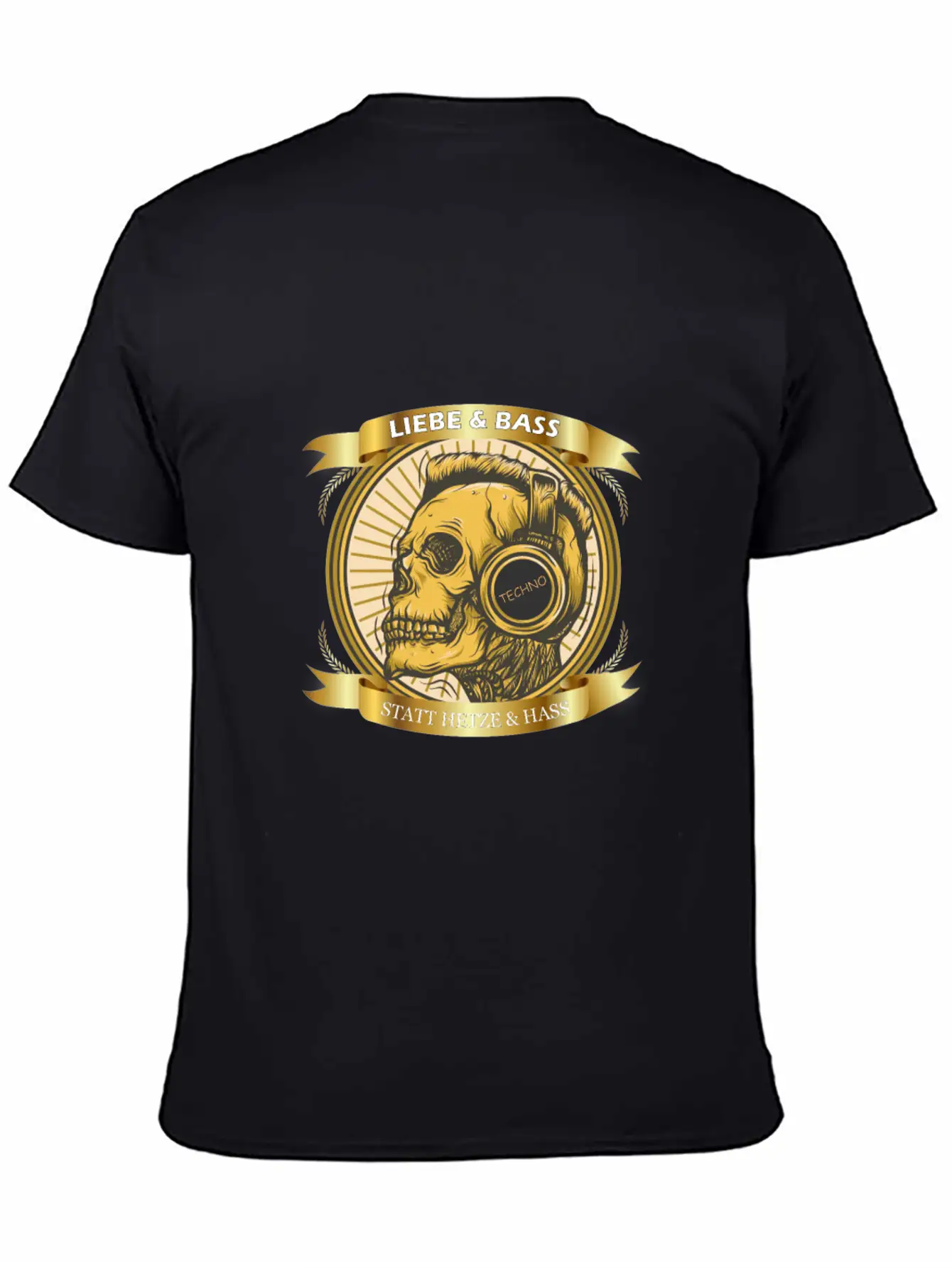 Love And Bass Instead Of Hate - Techno Casual Graphic T-Shirt – Simple And Comfortable Daily Wear
