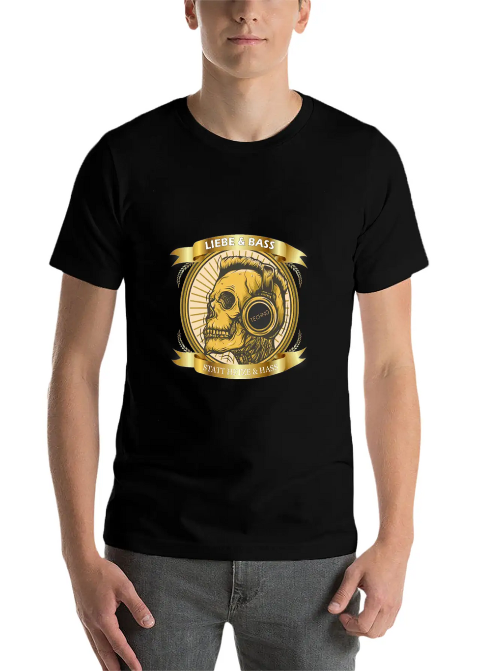 Love And Bass Instead Of Hate - Techno Casual Graphic T-Shirt – Simple And Comfortable Daily Wear