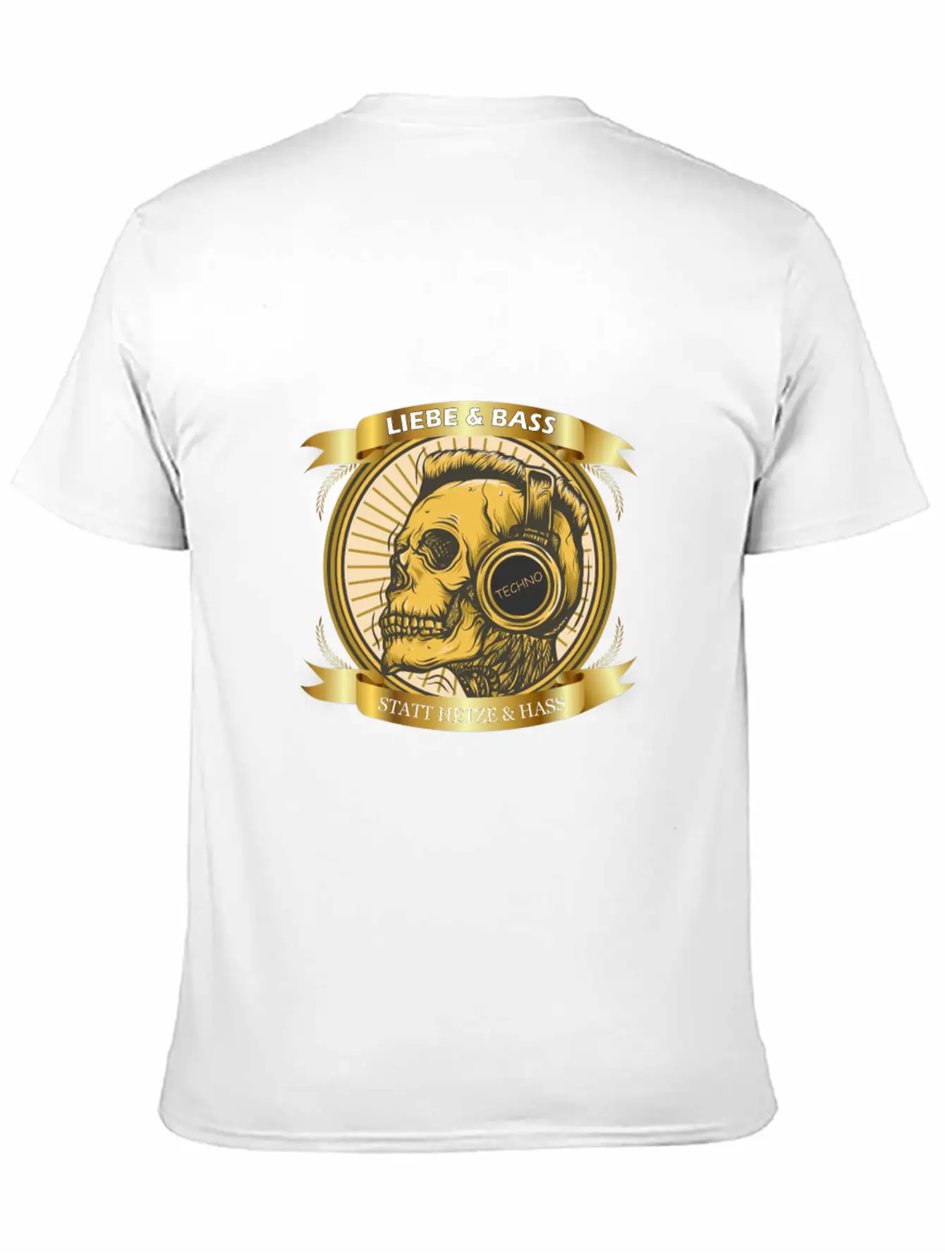 Love And Bass Instead Of Hate - Techno Casual Graphic T-Shirt – Simple And Comfortable Daily Wear