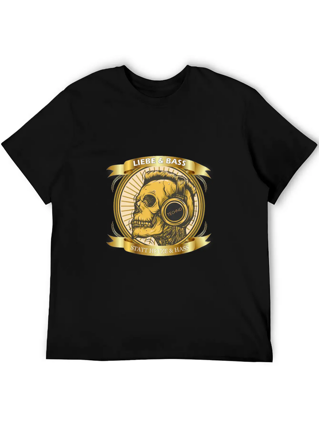 Love And Bass Instead Of Hate - Techno Casual Graphic T-Shirt – Simple And Comfortable Daily Wear