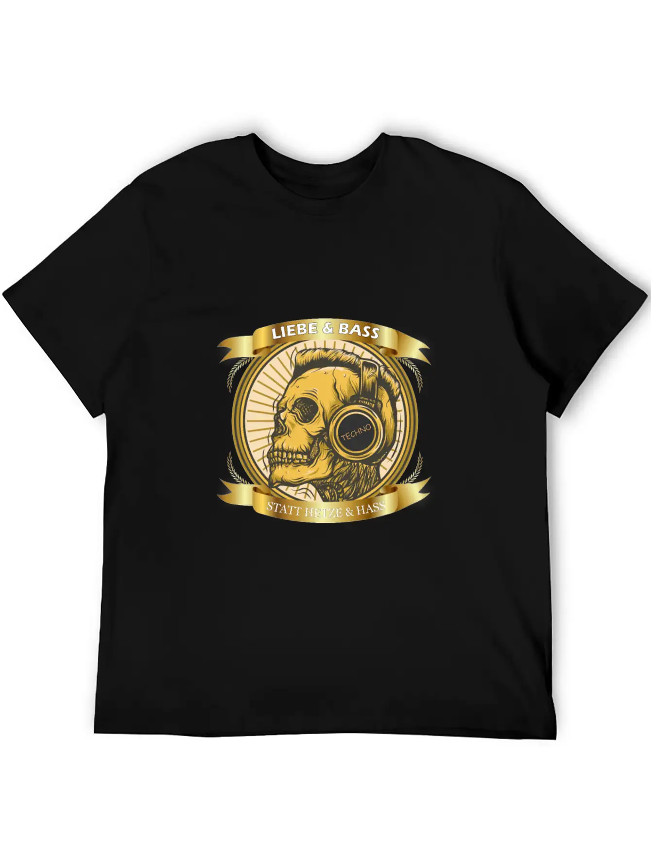 Love And Bass Instead Of Hate - Techno Casual Graphic T-Shirt – Simple And Comfortable Daily Wear