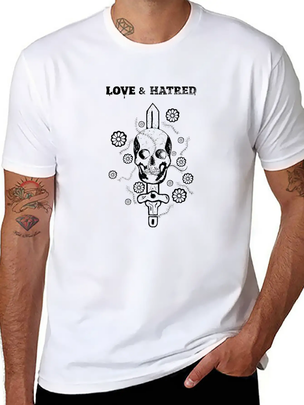 Love And Hatred Unisex Short Sleeve Soft Cotton T-Shirt – Casual Everyday Wear