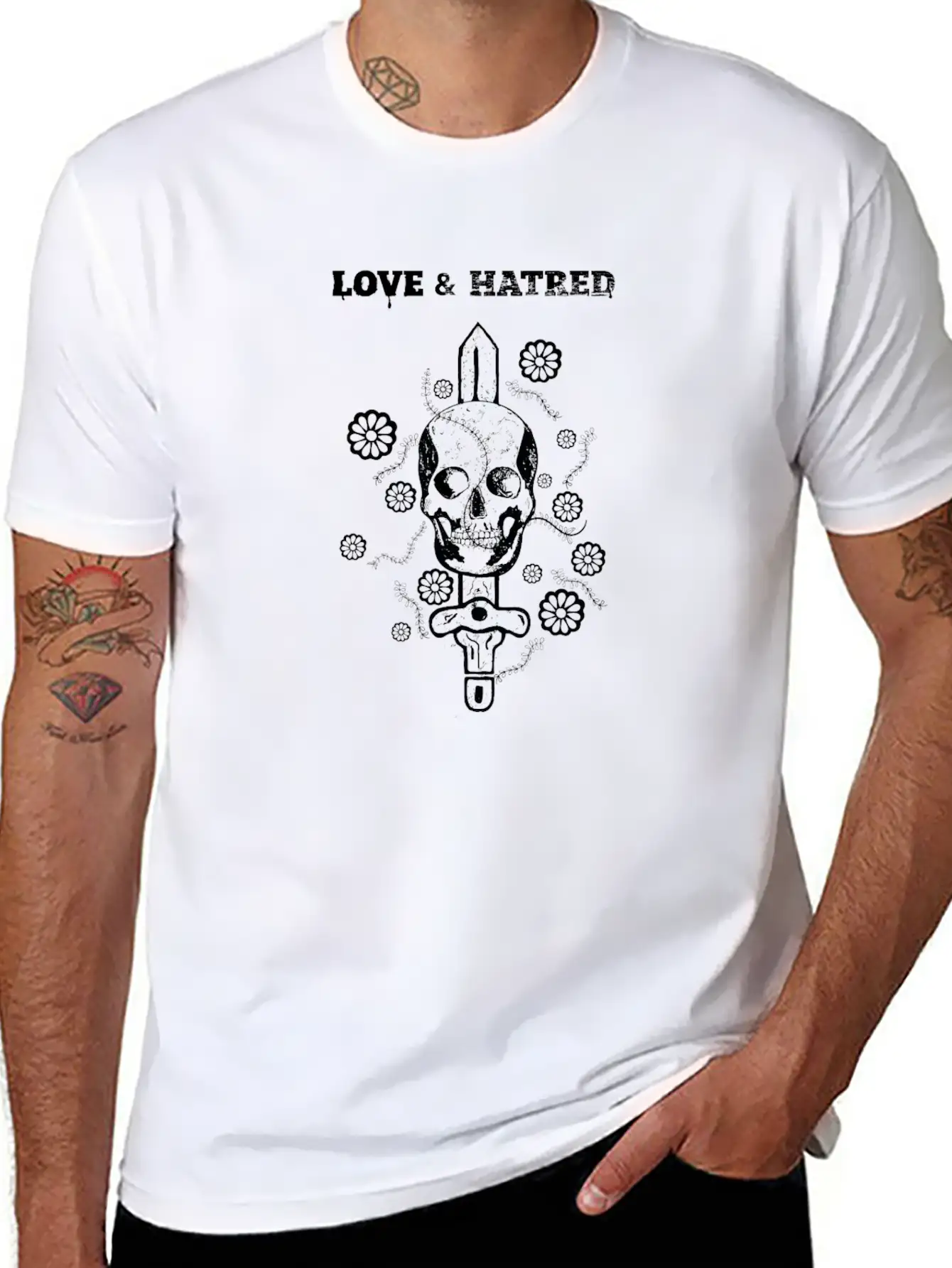 Love And Hatred Unisex Short Sleeve Soft Cotton T-Shirt – Casual Everyday Wear