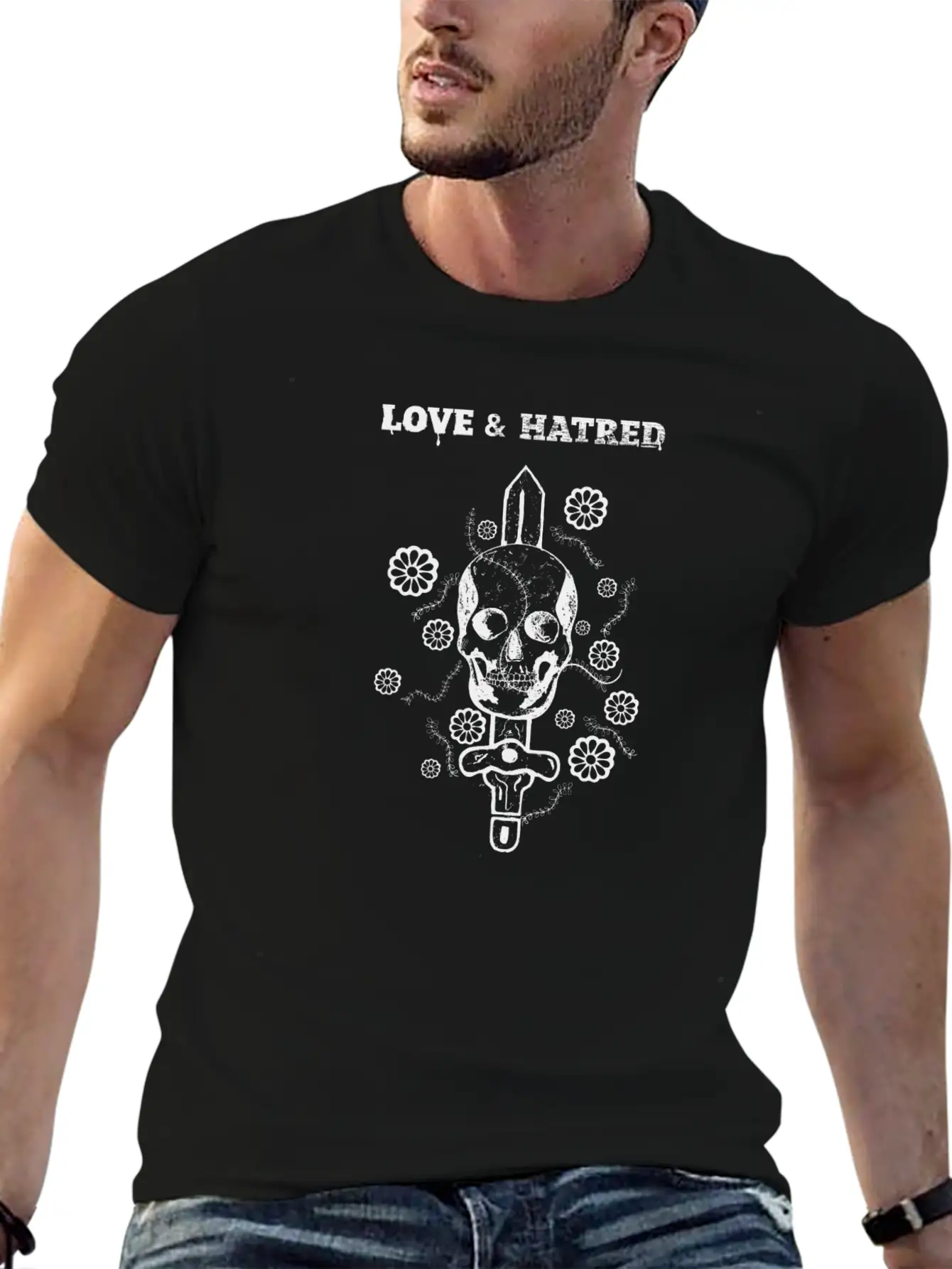 Love And Hatred Unisex Short Sleeve Soft Cotton T-Shirt – Casual Everyday Wear