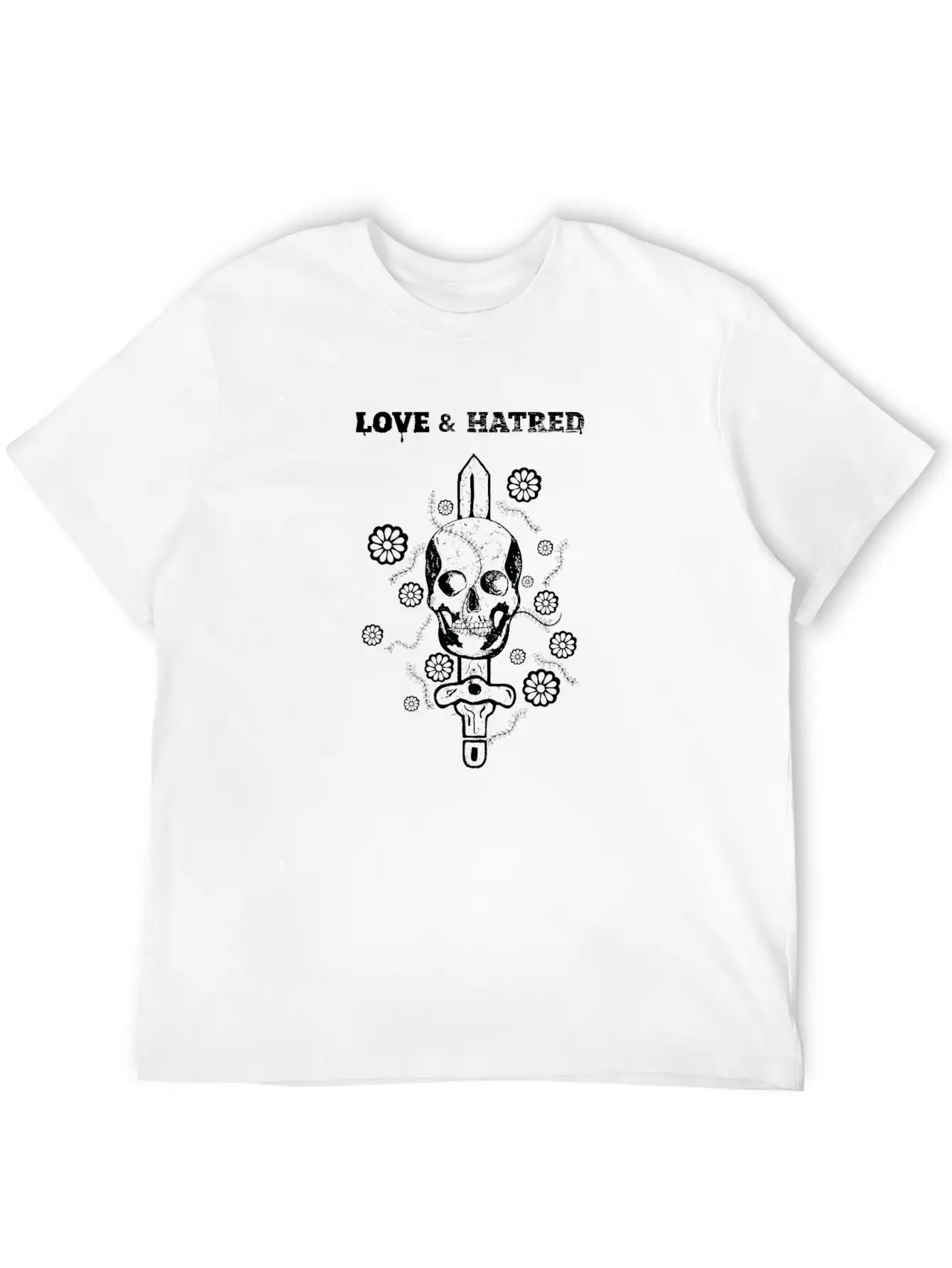 Love And Hatred Unisex Short Sleeve Soft Cotton T-Shirt – Casual Everyday Wear