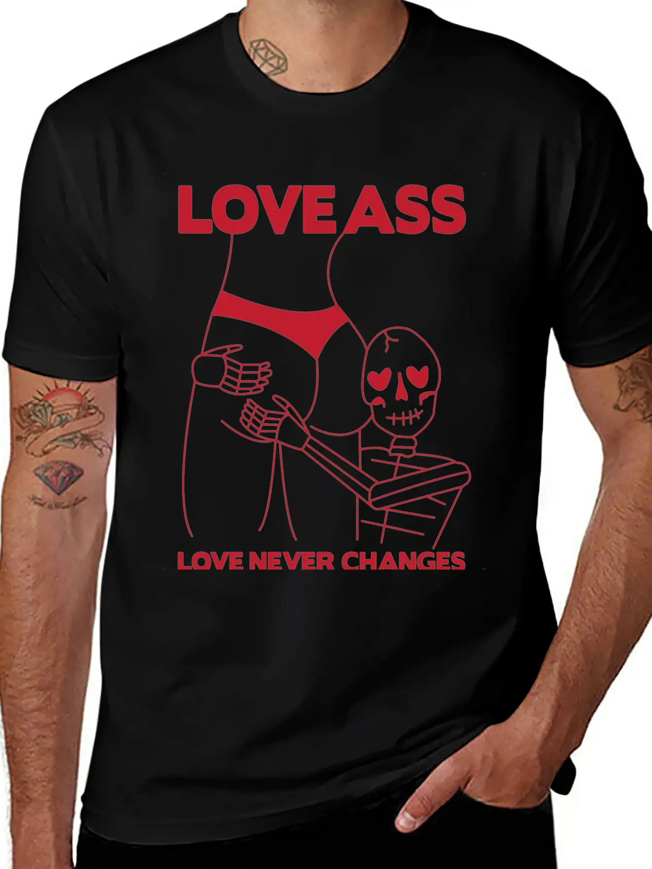 LOVE ASS Unisex Short Sleeve Soft Cotton T-Shirt – Casual Everyday Wear