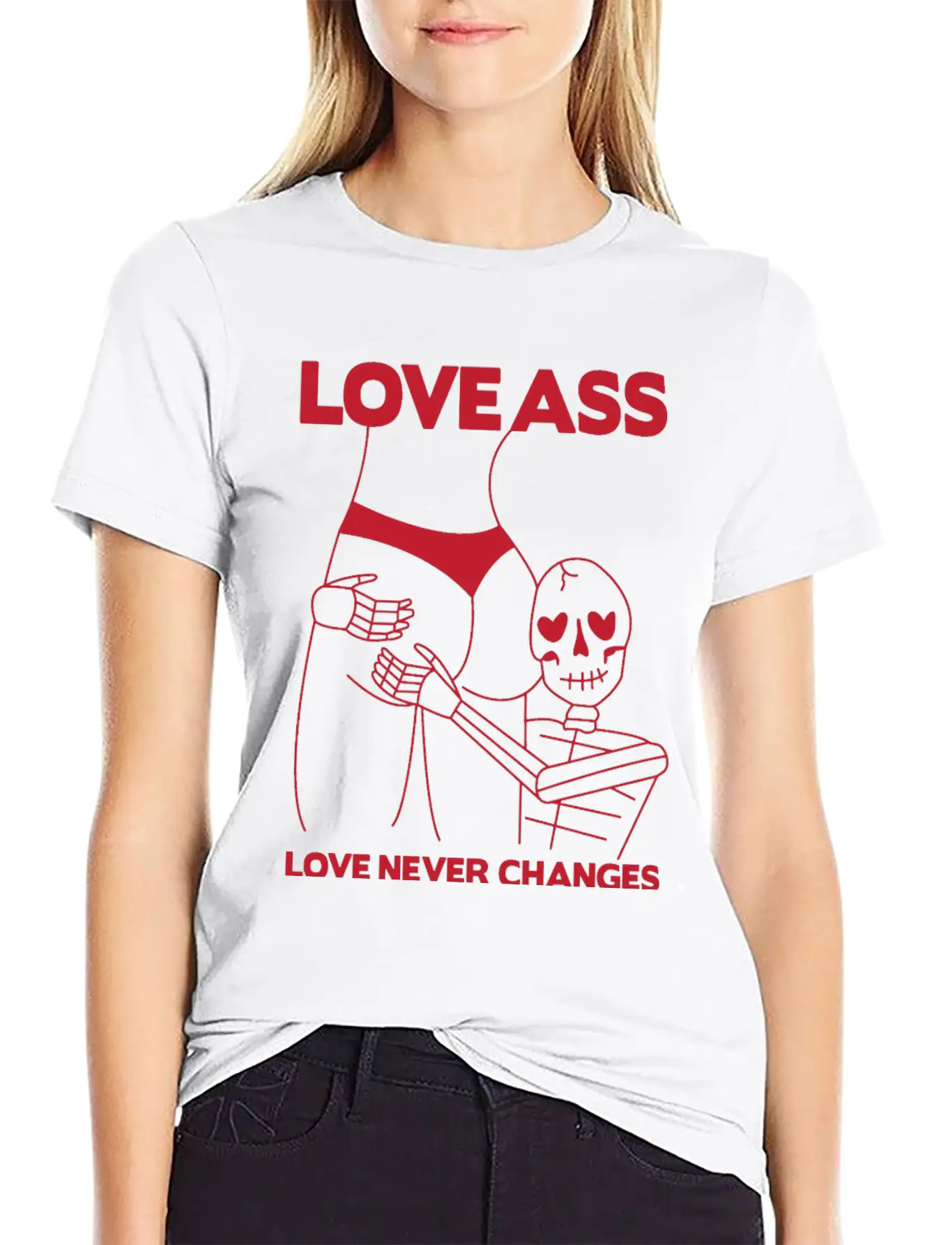 LOVE ASS Unisex Short Sleeve Soft Cotton T-Shirt – Casual Everyday Wear