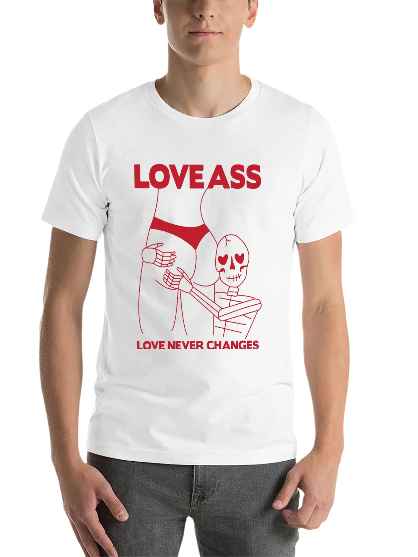LOVE ASS Unisex Short Sleeve Soft Cotton T-Shirt – Casual Everyday Wear