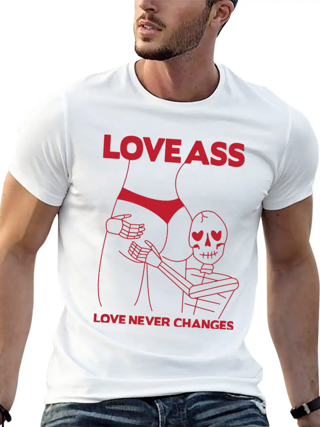 LOVE ASS Unisex Short Sleeve Soft Cotton T-Shirt – Casual Everyday Wear