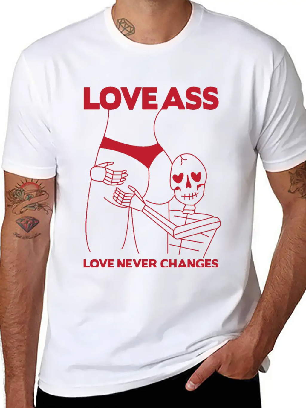 LOVE ASS Unisex Short Sleeve Soft Cotton T-Shirt – Casual Everyday Wear