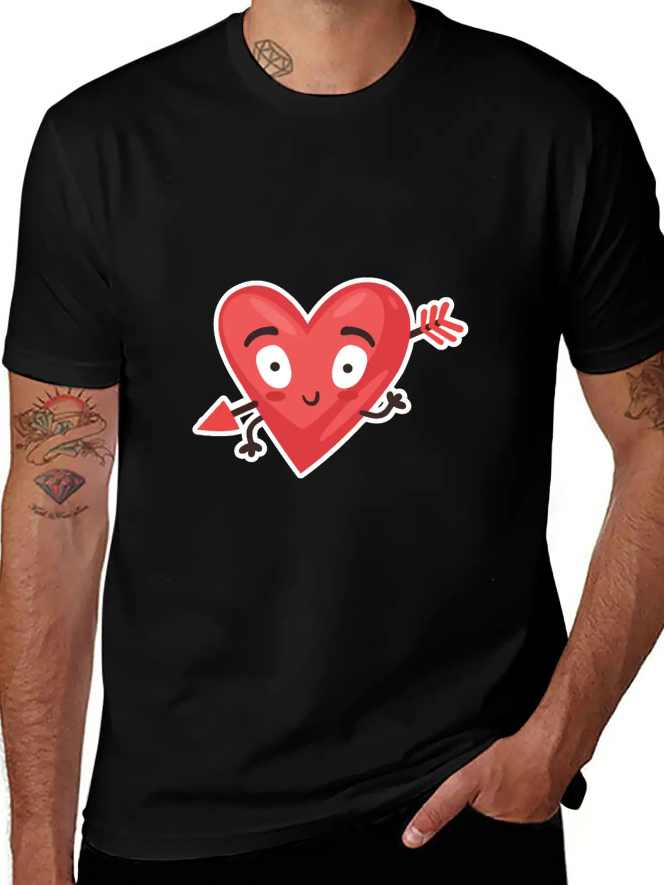 Love Cupid Arrow Heart Casual Graphic T-Shirt – Simple And Comfortable Daily Wear
