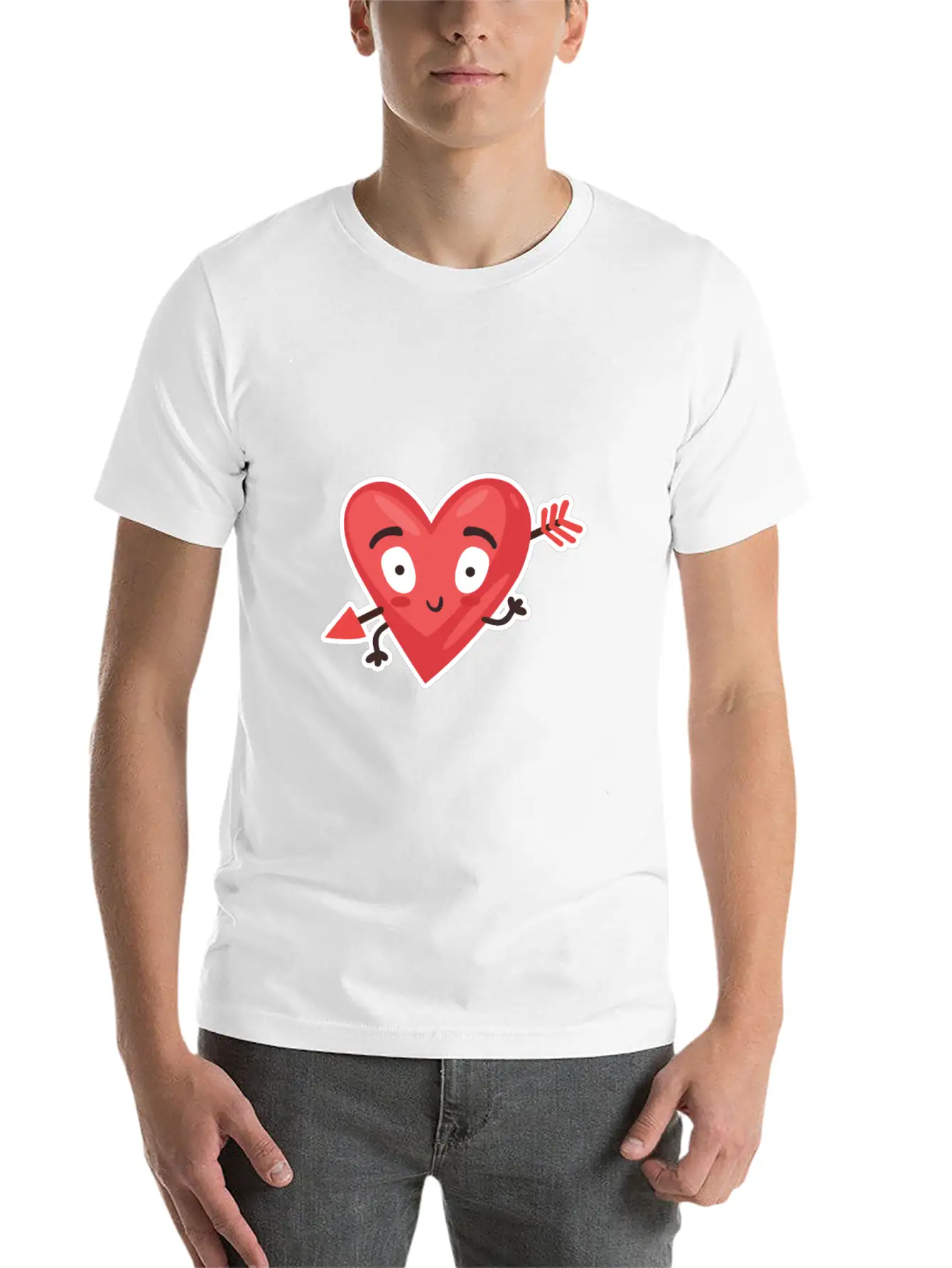 Love Cupid Arrow Heart Casual Graphic T-Shirt – Simple And Comfortable Daily Wear