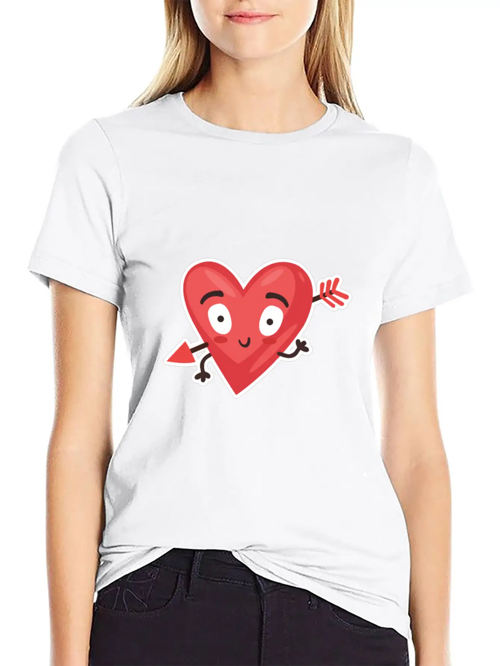 Love Cupid Arrow Heart Casual Graphic T-Shirt – Simple And Comfortable Daily Wear