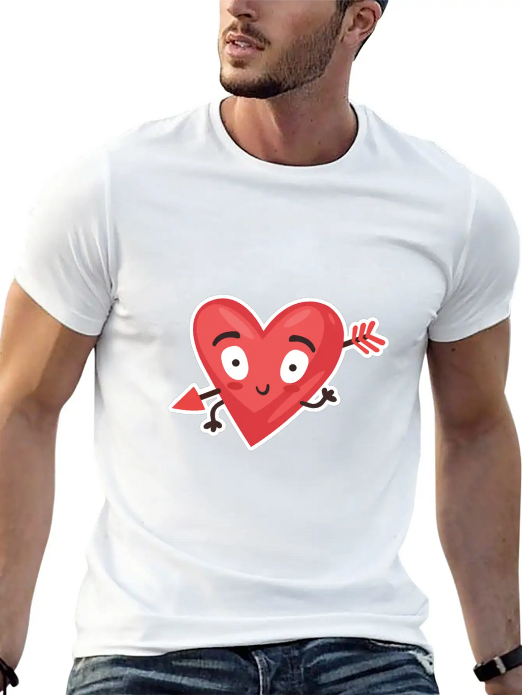 Love Cupid Arrow Heart Casual Graphic T-Shirt – Simple And Comfortable Daily Wear