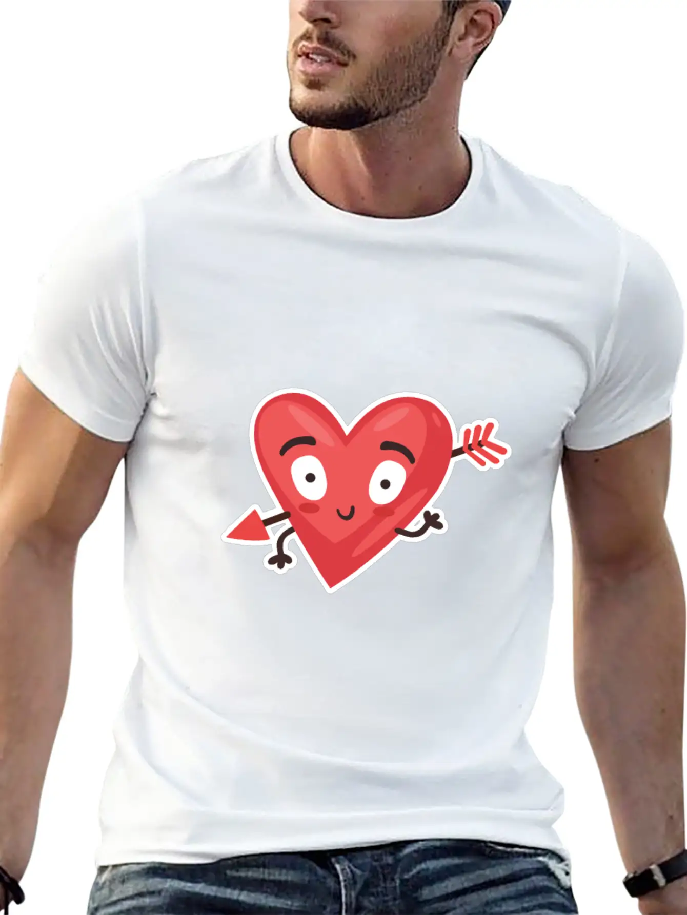 Love Cupid Arrow Heart Casual Graphic T-Shirt – Simple And Comfortable Daily Wear