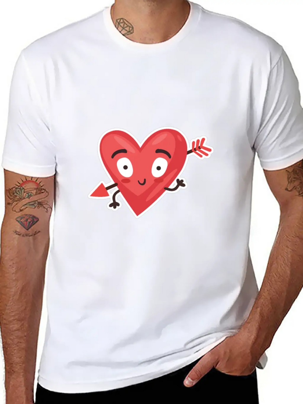 Love Cupid Arrow Heart Casual Graphic T-Shirt – Simple And Comfortable Daily Wear