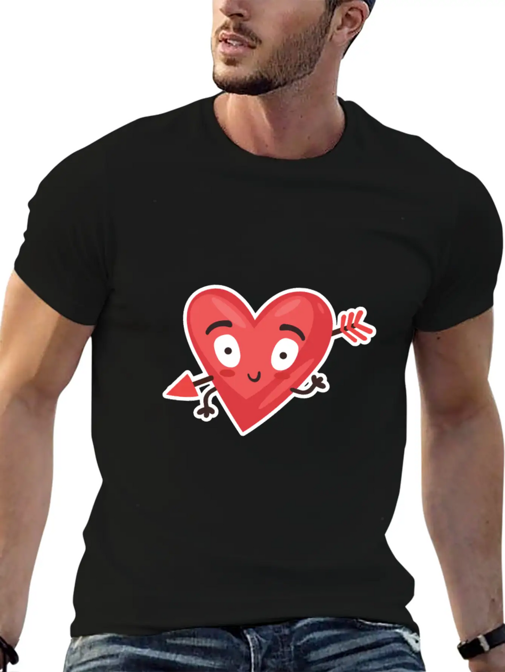Love Cupid Arrow Heart Casual Graphic T-Shirt – Simple And Comfortable Daily Wear